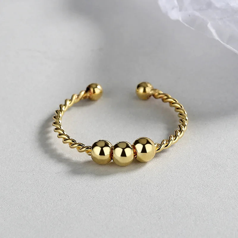Anelli di ansia punk per donna uomo spirale Fidget perline anello gioielli di tendenza piacevole ruota liberamente anello in acciaio inossidabile antistress regalo