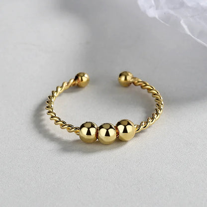 Anelli di ansia punk per donna uomo spirale Fidget perline anello gioielli di tendenza piacevole ruota liberamente anello in acciaio inossidabile antistress regalo