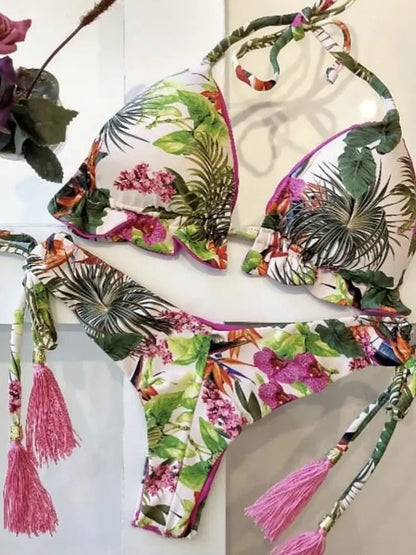 RUOTONGSEPT Sexy Print Bikinis Set Women Swimsuit Bandage Two-Piece Swimwear Brazilian Biquínis Beachwear Bathing Suit 2023 New