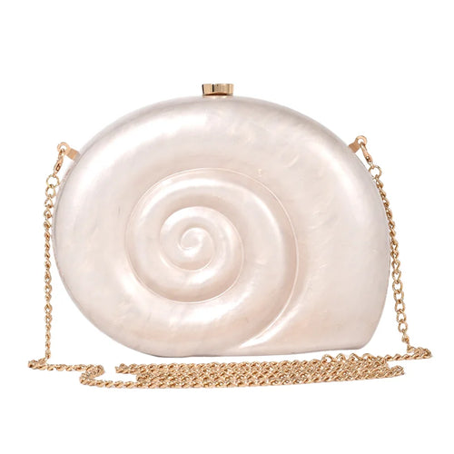 Borse per donna Portafogli Borsa a tracolla in acrilico conchiglia Borsa a tracolla da spiaggia estiva Serata di nozze Novità Borse di design di lusso