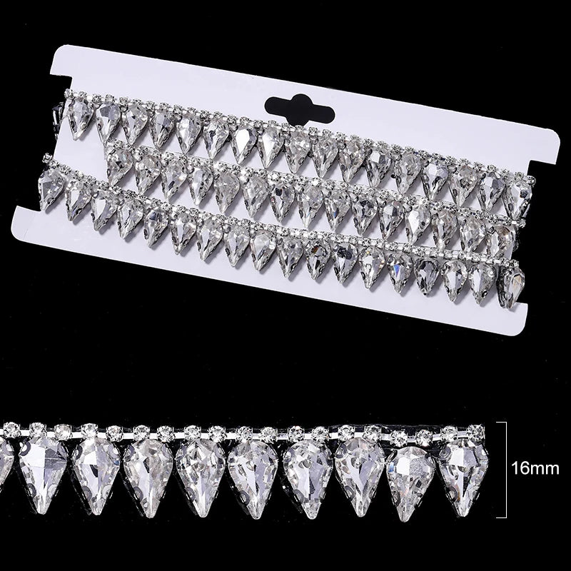 Ducrystal 1 metro motivo strass nastro hot fix vetro cristallo strass trim catena per scarpe fai da te, borse, abiti decorazione