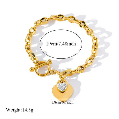 EILIECK Bracciale con ciondolo stella marina luna stella color oro in acciaio inossidabile 316L per le donne Nuovo regalo di gioielli con catena da polso alla moda