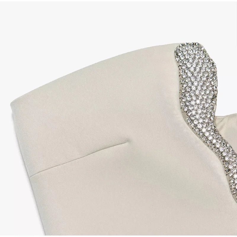Mini abito da donna sexy con strass senza maniche senza schienale sottile pacchetto anca tubo abiti da festa femminili 2025 Summer Bar Club Lady Gown