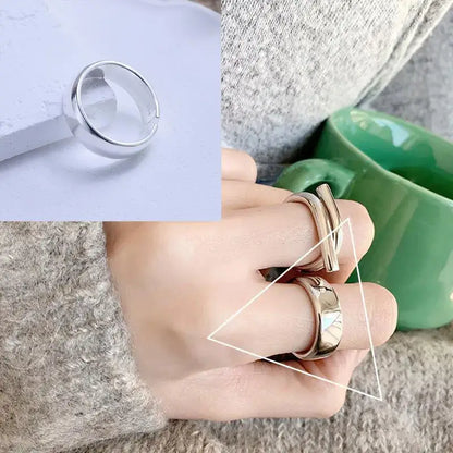 Anelli in Argento Sterling 925, Nuovi Gioielli da Festa, Charm Vintage, Design Geometrico a Doppio Strato, Accessori Regalo, Dropshipping
