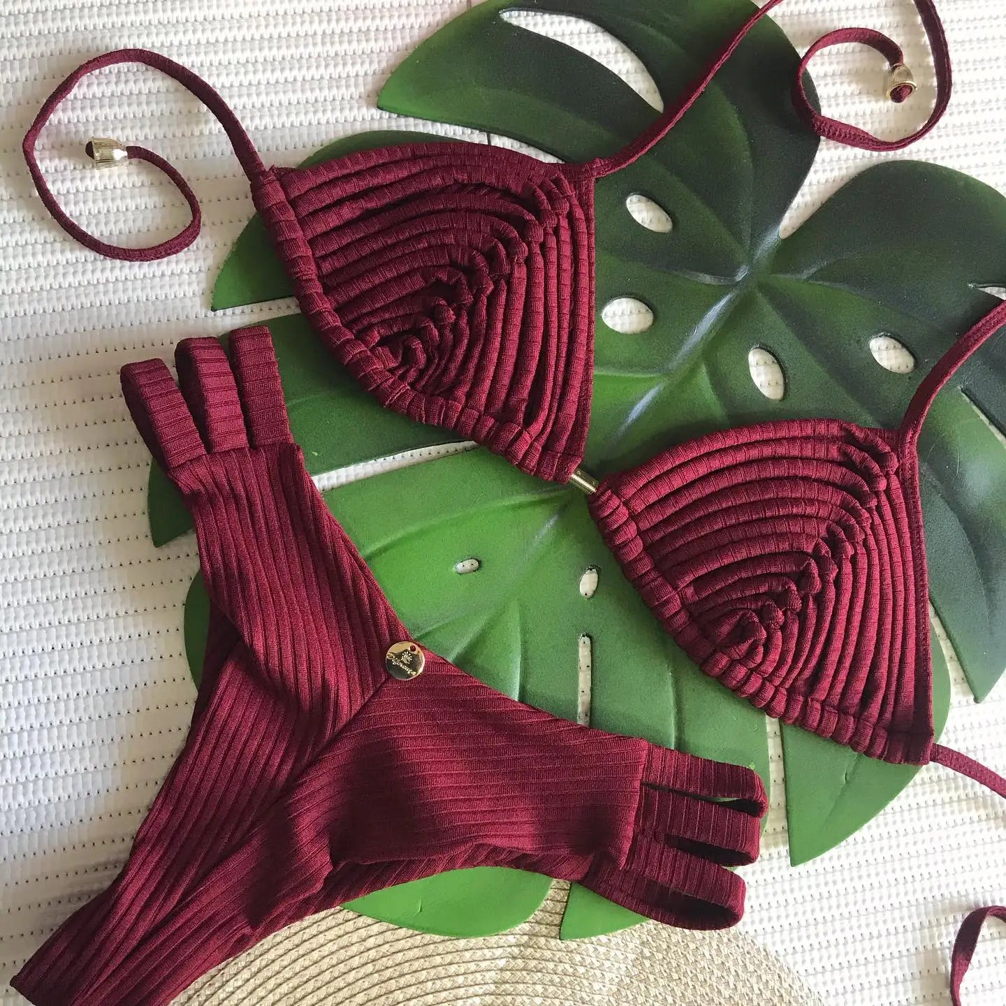 2025 Nuovo Fasciatura Strisce Bikini Brasiliano Costumi da Bagno Costume da Bagno da Donna Due Pezzi Set Femminile Sexy Lace up Mujer Beachwear Estate