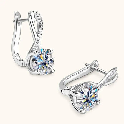 Taoyu D2.0CT Moissanite Drop Hie Orecchini in vero argento da donna Cerchi placcati in oro Orecchino infinito Gioielli da sposa certificati