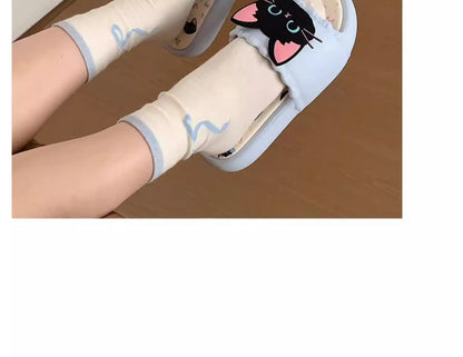 Nuove pantofole vivide da gattino scarpe estive personalizzate da donna donna gatto nero pantofola in EVA scarpe da casa inodore pantofola da spiaggia da bagno