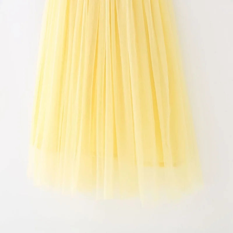 Nuova estate bambini ragazza vestito fionda senza maniche colletto quadrato tinta unita maglia principessa abiti da spiaggia bambino abbigliamento casual E2200