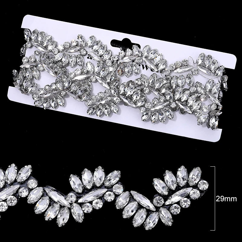 Ducrystal 1 metro motivo strass nastro hot fix vetro cristallo strass trim catena per scarpe fai da te, borse, abiti decorazione