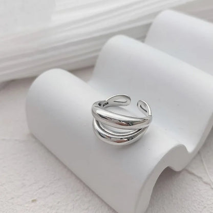 Anelli in Argento Sterling 925, Nuovi Gioielli da Festa, Charm Vintage, Design Geometrico a Doppio Strato, Accessori Regalo, Dropshipping