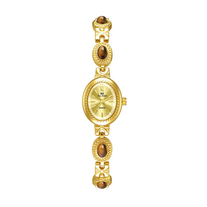 Orologio da donna elegante Bracciale in giada Orologio piccolo Orologi al quarzo moda Orologio da polso dorato di lusso Regali per le donne Marchio originale