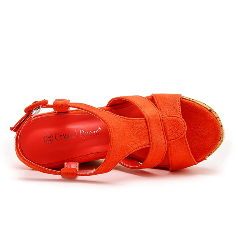 Sandali con plateau Summer Fashion Women Bohemia Style tacco alto bocca di pesce Peep Toe zeppe scarpe per le donne Sandalias De Mujer