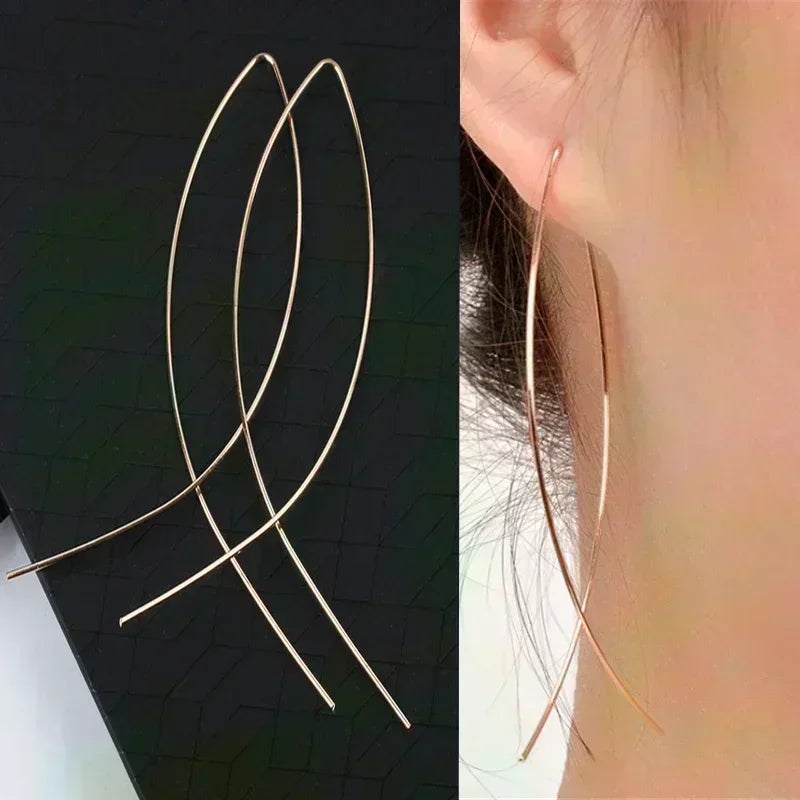 Orecchini di design combinato a doppio strato con rombo geometrico per le donne, moda semplice, accessorio quotidiano, gioielli per feste, regali di compleanno