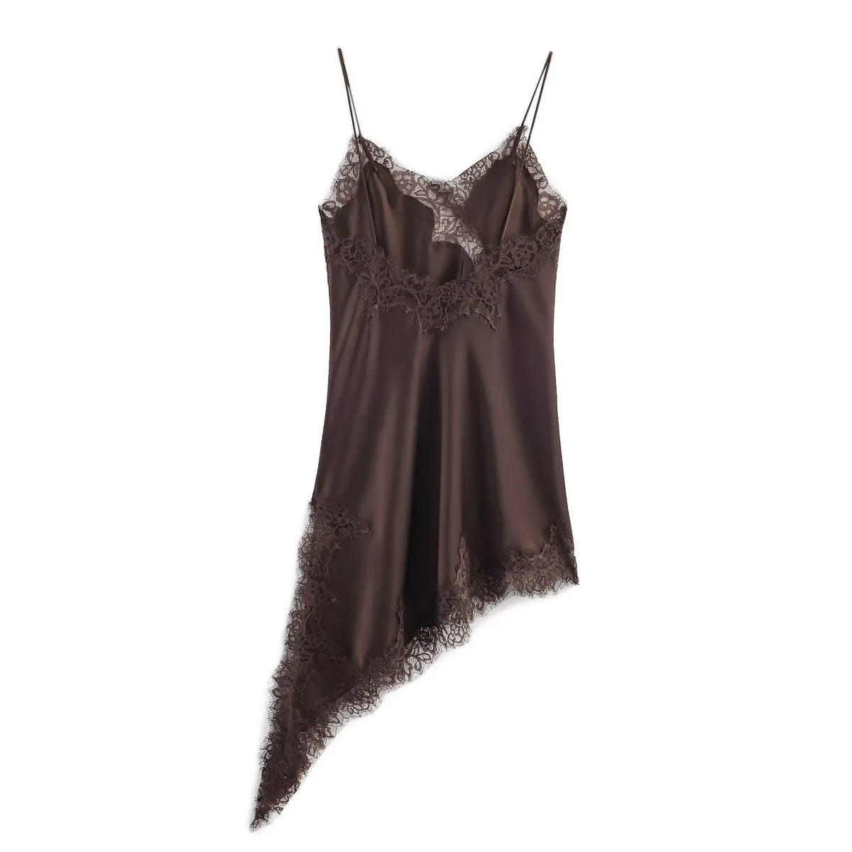 Abito da donna sexy con scollo a V in pizzo, elegante, con collo all'americana e orlo asimmetrico, nuova moda estate 2026, per feste e spiaggia