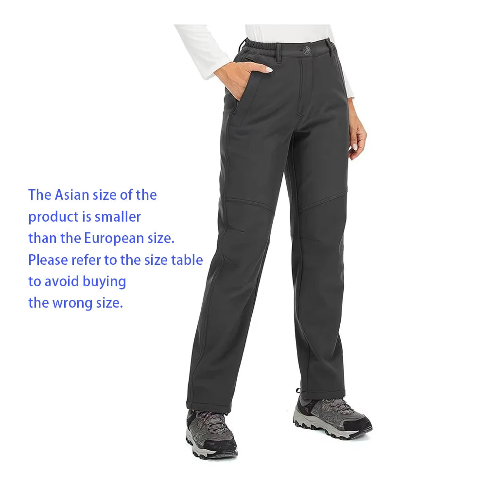 I pantaloni invernali da donna sono caldi, impermeabili, antivento, campeggio, viaggi all'aperto, alpinismo, ciclismo, pantaloni sportivi