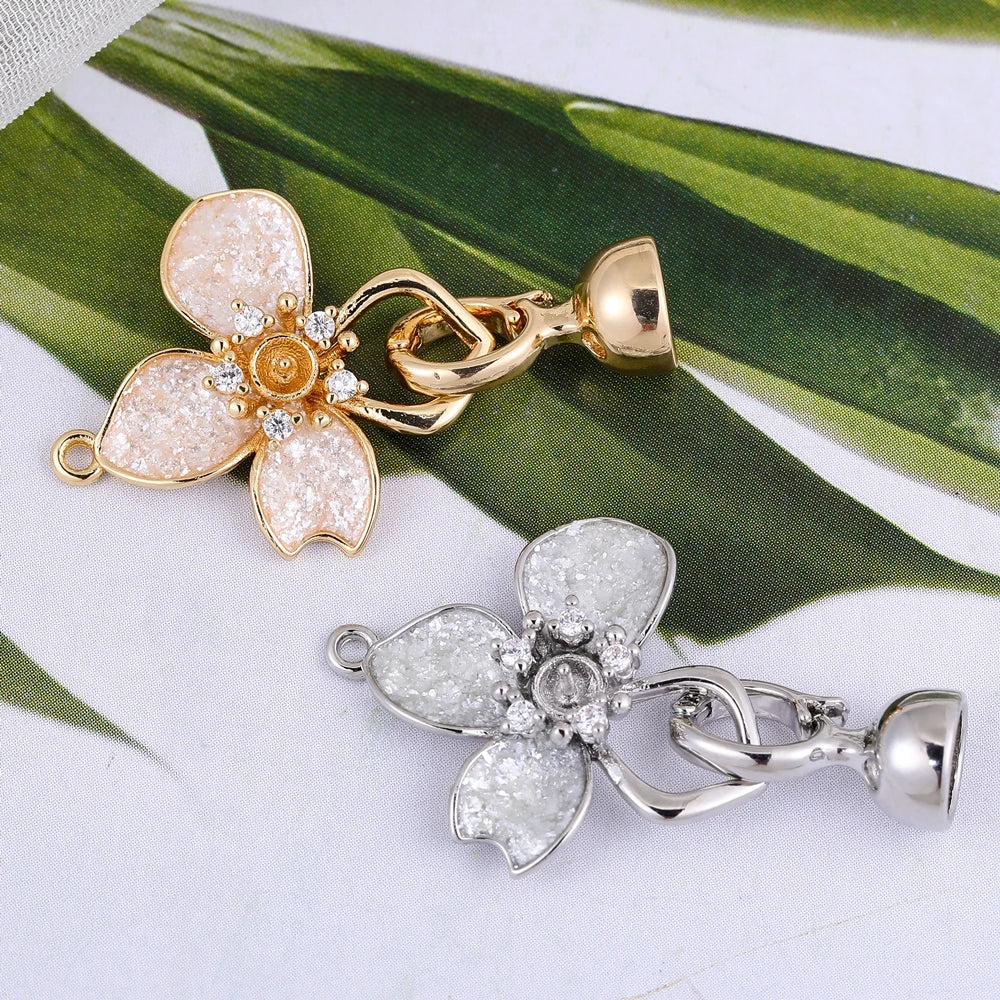 Juya 18K Placcato Oro Elementi di Fissaggio Decorativi Connettore Serrature Perle Catenacci Accessori Per Il Cucito FAI DA TE Perline Creazione di Gioielli