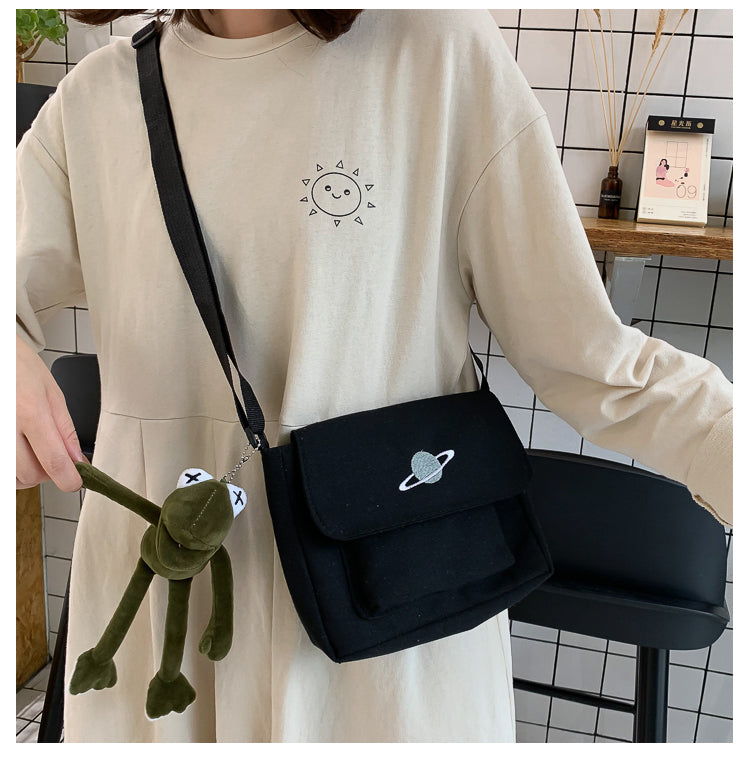 Borsa a tracolla per studenti con collage casual Borsa piccola da donna Borsa a tracolla in tela per donna Borse a tracolla con stampa Bolsas Sac