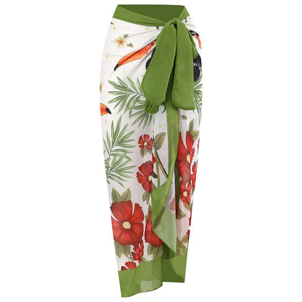 Nuovo Abito da Spiaggia Sexy con Stampa Retrò 2026, Copricostume Lungo, Gonna per Feste, Costume da Bagno, Abbigliamento da Spiaggia