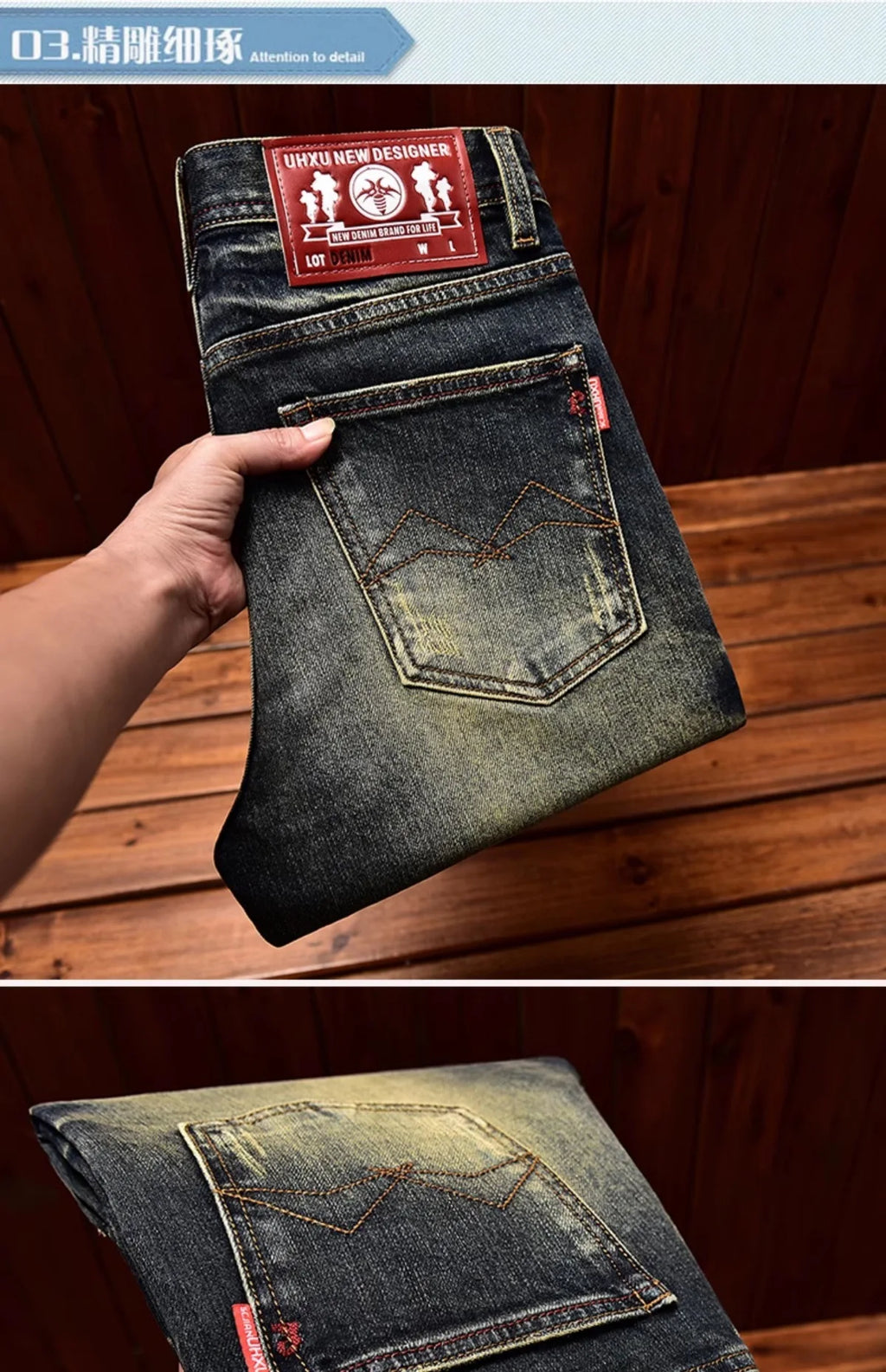 Jeans nostalgici retrò Moda classica da uomo 2025 Nuova caduta Slim Fit Dritto Alla moda Casual Pantaloni lunghi in denim abbinati
