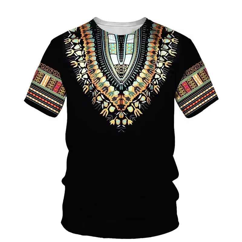 Maglietta musulmana Y2K T-shirt da uomo nuova estate Stile etnico 3d stampato Kid Manica corta Per il tempo libero Vacanza Top Donna Maglietta Abbigliamento