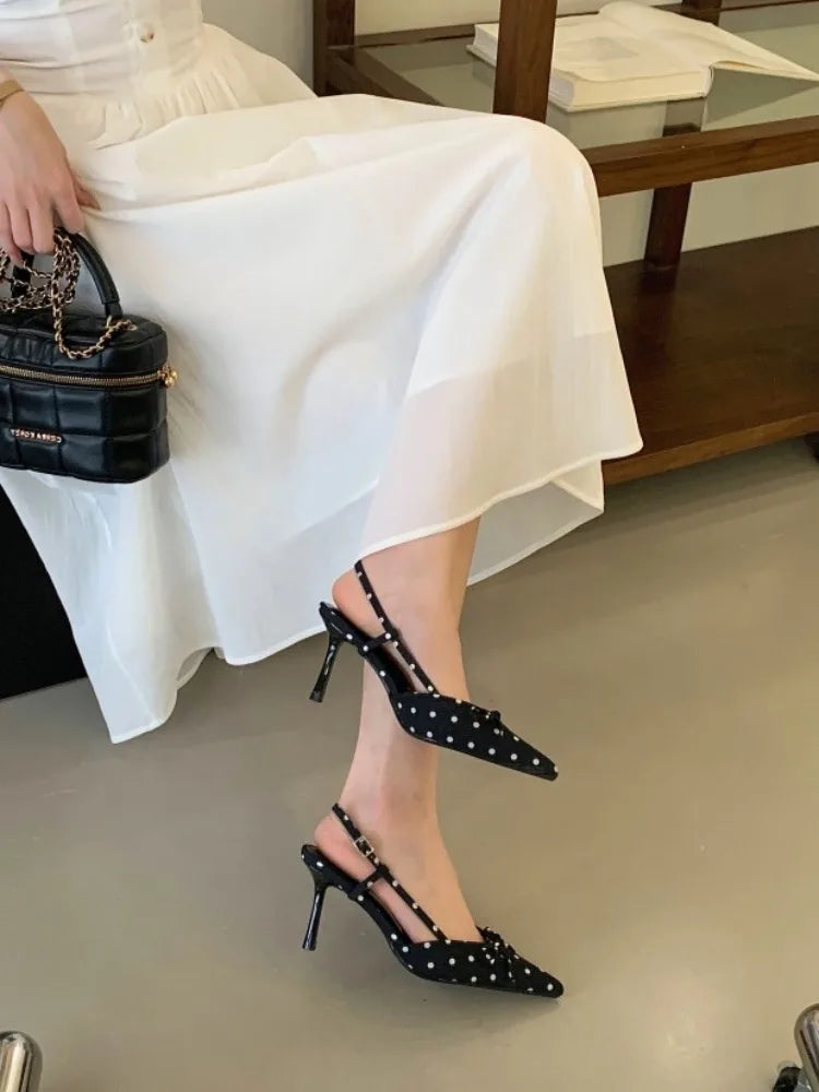 Sandales d'été à talons hauts pour femmes, mules élégantes en satin avec nœud papillon, chaussures de soirée