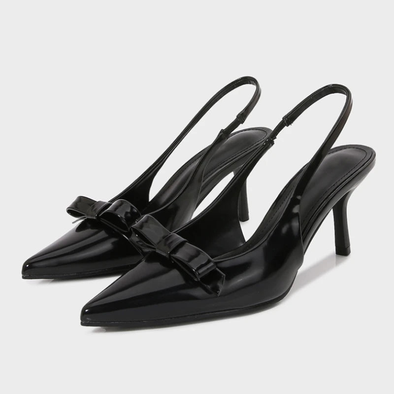 Sandales d'été à talons hauts pour femmes Élégante décoration de nœud Mode Fête Mariage Chaussures élégantes à talon aiguille sexy pour femmes