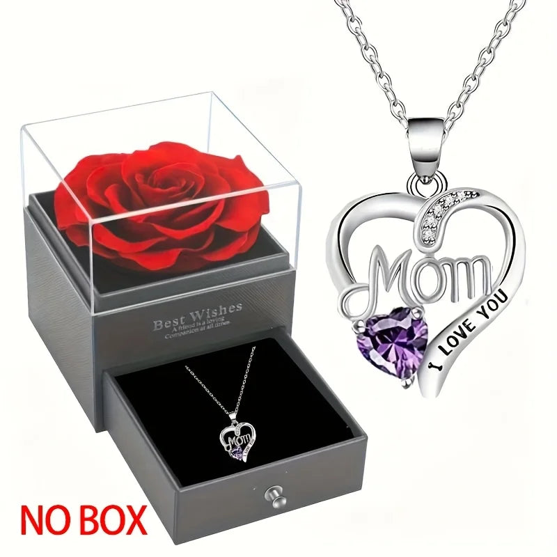 Collana con ciondolo a forma di cuore in stile elegante, design cavo, regalo per la festa della mamma, adatto ai migliori amici senza scatola