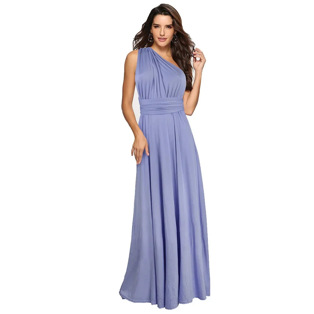 Abito formale da donna elegante da sera lungo con scollo a V profondo abito convertibile multistrato maxi abiti greci abito da festa di nozze