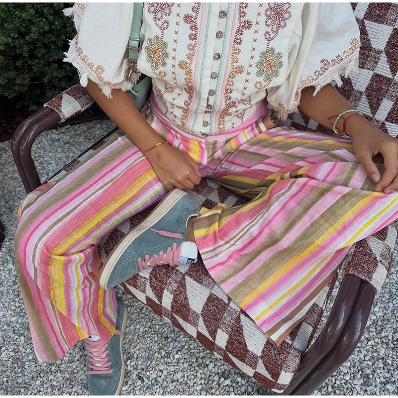 Completo Due Pezzi Estivo 2026 da Donna: Cappotto a Collo Alto con Bottone Singolo e Pantaloni a Gamba Larga, Maniche a Tre Quarti, Coordinato Casual da Ufficio