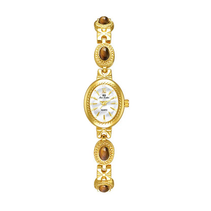 Orologio da donna elegante Bracciale in giada Orologio piccolo Orologi al quarzo moda Orologio da polso dorato di lusso Regali per le donne Marchio originale