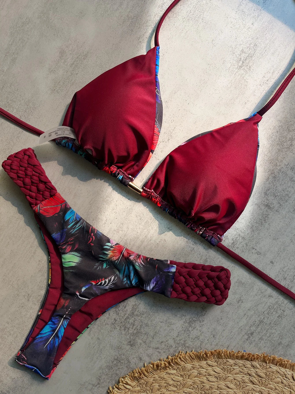 Micro Bikinis 2026 Sexy Damen Badeanzug Push Up Bademode Print Bikini Set Biquini Badeanzug Schwimm-String Strandbekleidung Weiblich