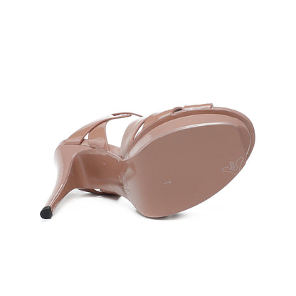 Nuovi sandali estivi da donna design del marchio sandali da festa fatti a mano di alta qualità tinta unita punta aperta 13CM eleganti tacchi alti 35-43