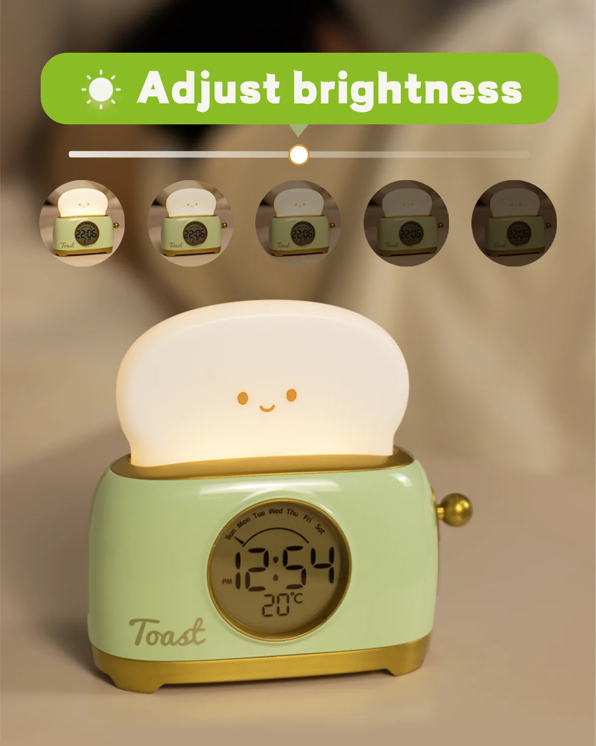 Sveglia per bambini Luce notturna a LED Orologio digitale Scarpe da ginnastica per il sonno dei bambini per la casa Camera da letto Comodino Display della temperatura carino Reloj