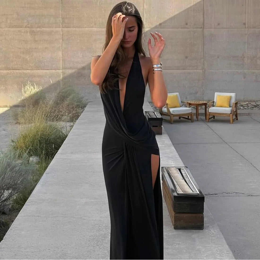 Copricostume estivo da donna Costume da bagno con cinturino per spaghetti Abiti senza maniche Costume da bagno 2025 Nuova stampa Beach Holiday Maxi abiti Cover-Up