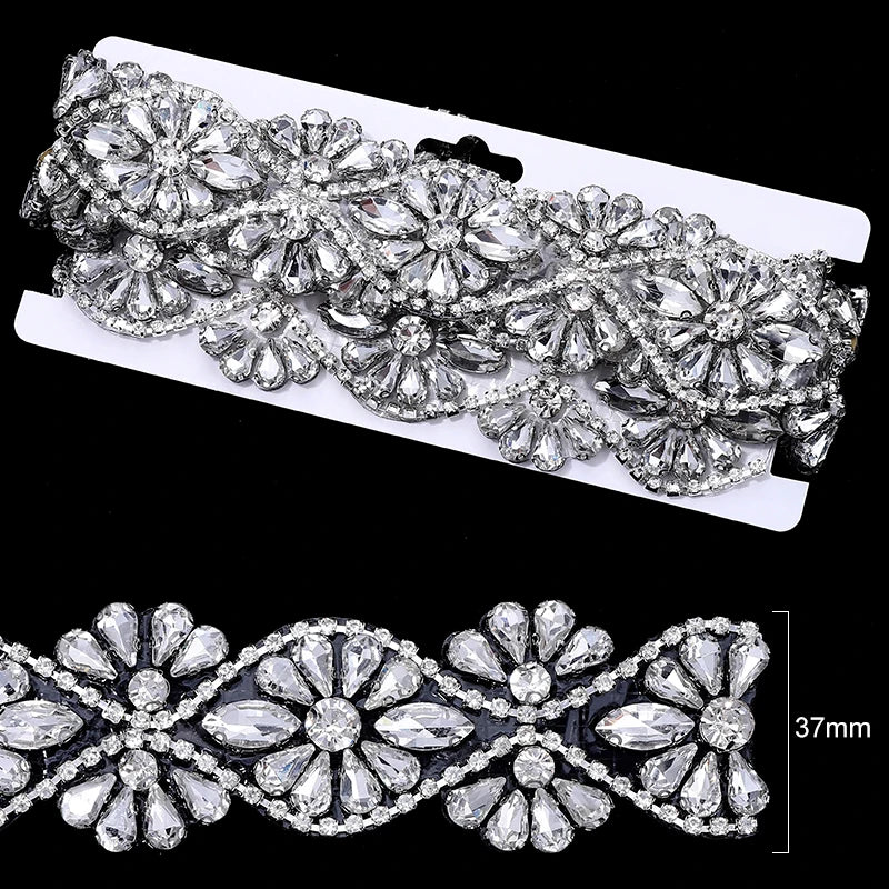 Ducrystal 1 metro motivo strass nastro hot fix vetro cristallo strass trim catena per scarpe fai da te, borse, abiti decorazione