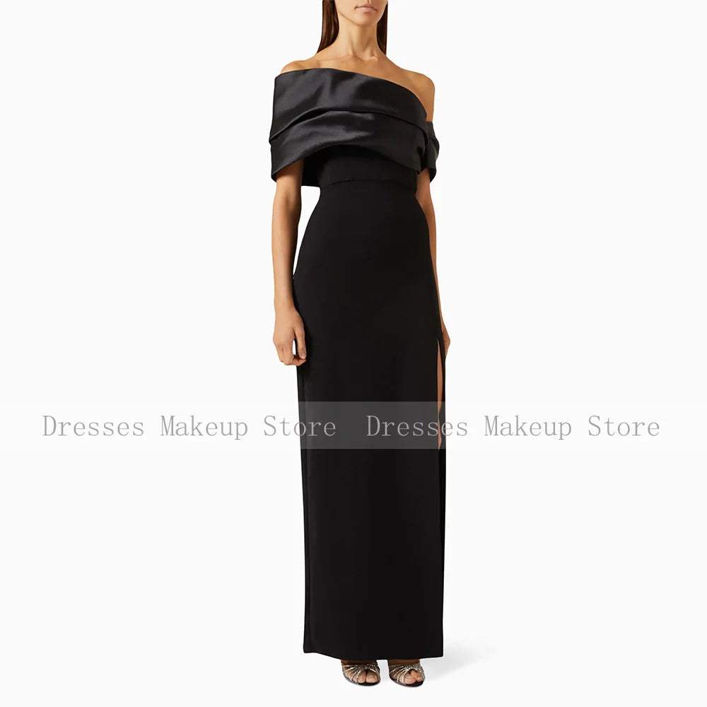 Abito da ballo viola chiaro personalizzato con colonna al largo della spalla Abiti da sera eleganti da donna Maxi abiti da festa con spacco laterale senza spalline