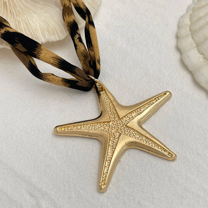 Ingemark 7 Stili Etnici Multistrato Collana a catena in velluto Donna 2025 Nuova moda Conchiglia in metallo Stella marina Cuore Ciondolo Collo Gioielli