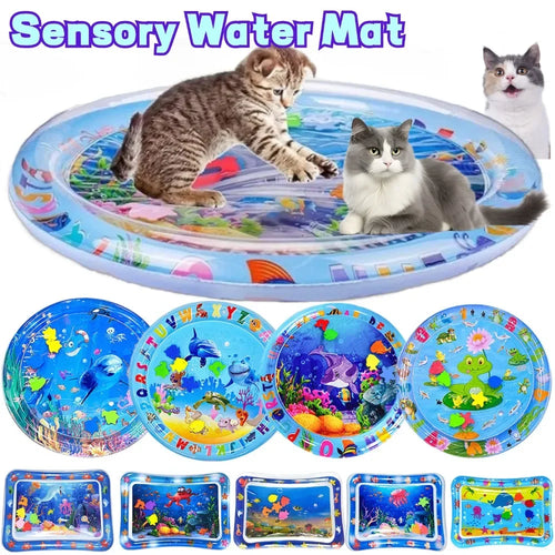 Tappetino per acqua sensoriale Sensore ispessito Sensore per acqua da gioco Tappetino per gatti Forniture per animali domestici Tappetino per pulizia e raffreddamento Accessori estivi per animali domestici per gatti