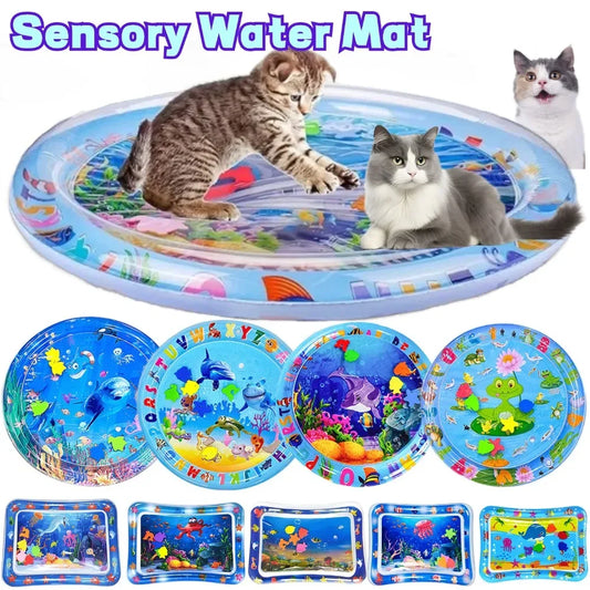 Tappetino per acqua sensoriale Sensore ispessito Sensore per acqua da gioco Tappetino per gatti Forniture per animali domestici Tappetino per pulizia e raffreddamento Accessori estivi per animali domestici per gatti