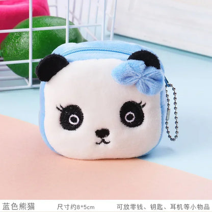 Cartone animato animale ragazzi portamonete in peluche bambini portamonete con cerniera custodia portaoggetti simpatici animali portafogli donna mini borsa regalo per bambini