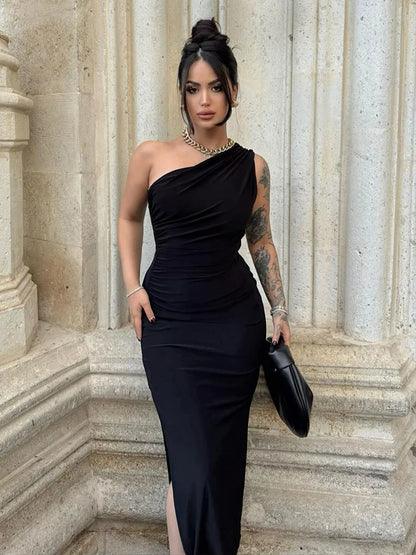 Robes longues d'été pour femmes, sexy, fendues, mode, sans manches, dos nu, slim, robe décontractée pour femme, streetwear, club, robes de soirée élégantes