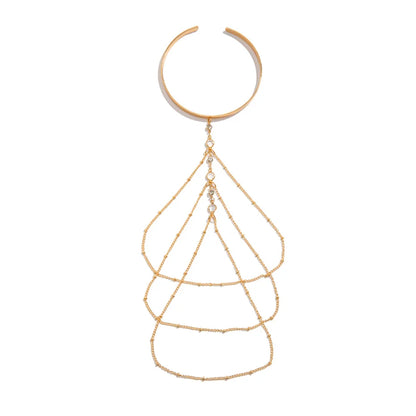 Ingemark 17 Stili Boho Ciondolo in cristallo Braccialetti aperti per le donne Wed Bridal Goth Nappa Braccialetti con braccio a maglie Regalo di gioielli per feste