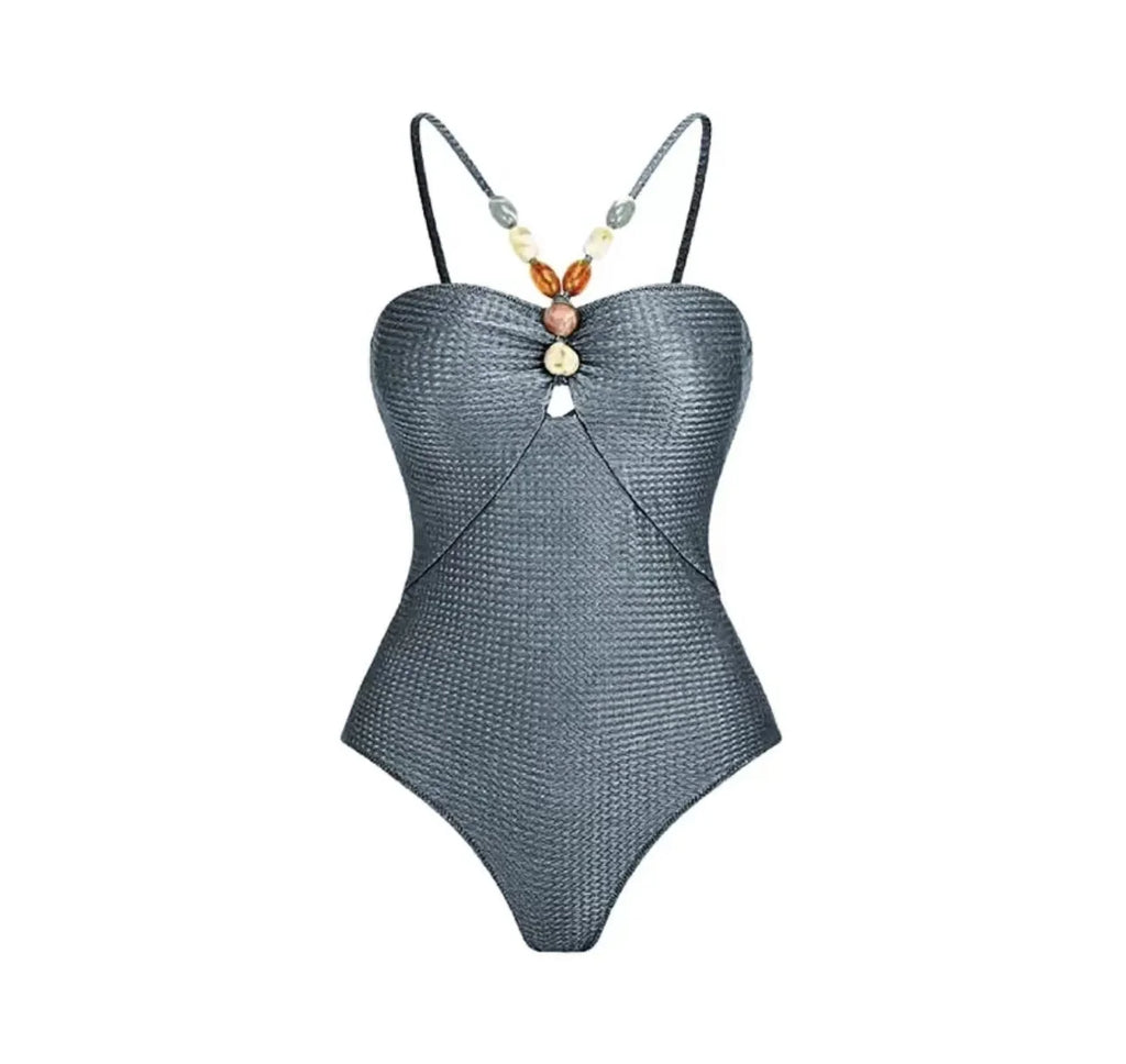 Printed One-Piece Bikini Set Women's Beachwear Tummy Covering Slimming Southeast Asian Sun Protection Style