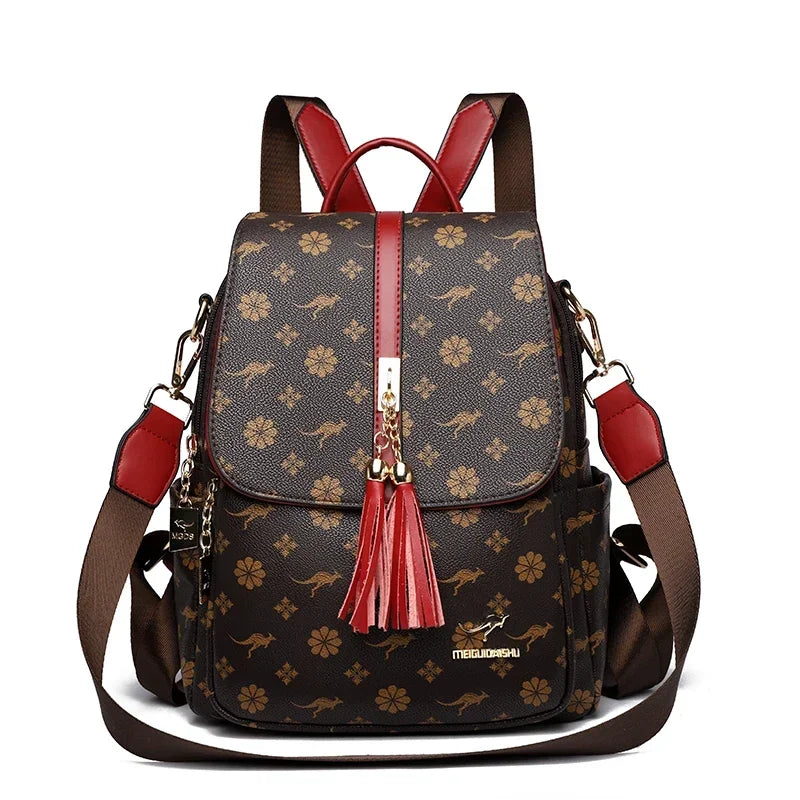 Zaino da donna Designer borsa da donna in pelle di alta qualità stampa di moda di lusso borse da scuola con nappe zaini di grande capacità Sac
