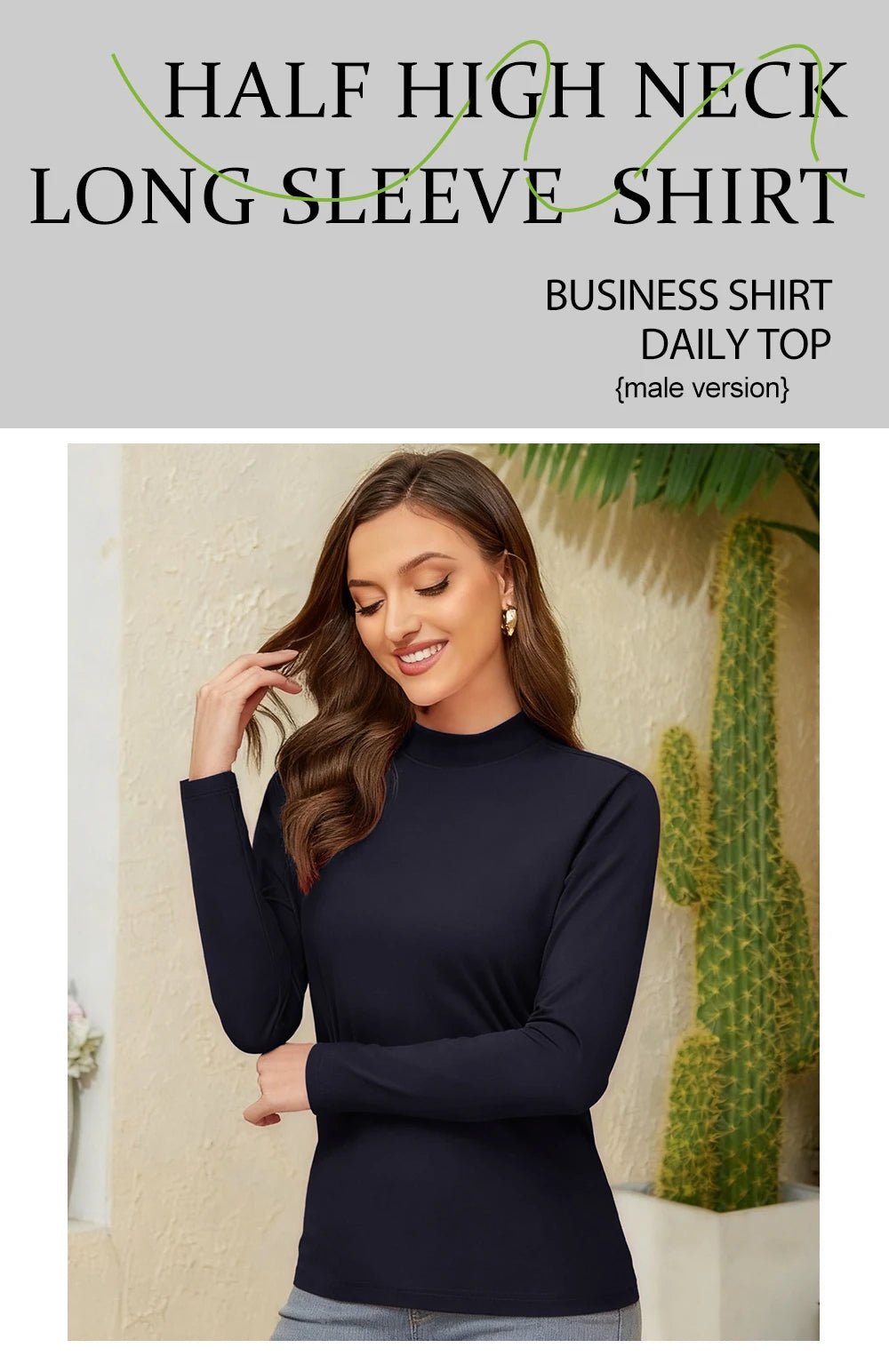 Maglietta intima da donna autunno inverno T-shirt in pile di velluto solido Caldo collo mezzo alto Strato base Nozioni di fondo Camicia a maniche lunghe