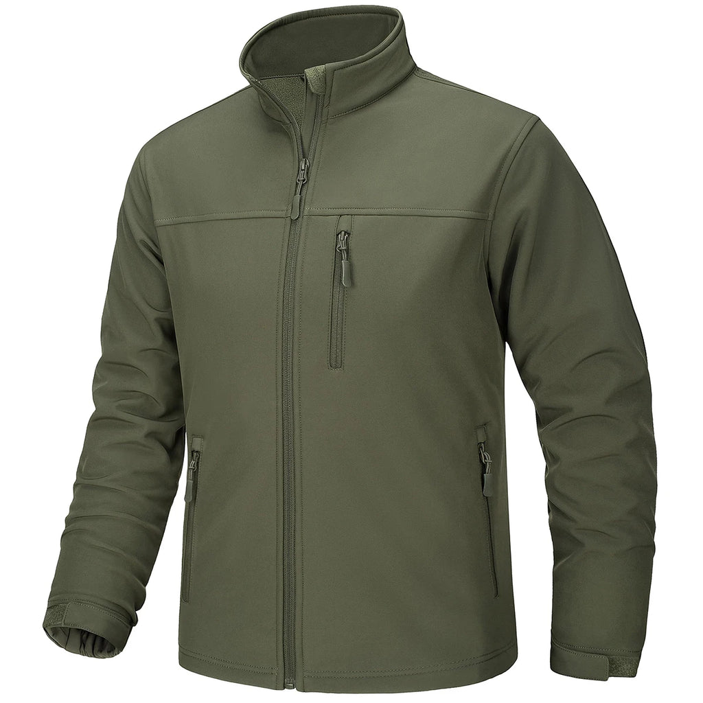 TACVASEN Giacca da trekking impermeabile da uomo per esterni Zip intera Fodera in pile antivento Calda giacca casual da lavoro autunno inverno