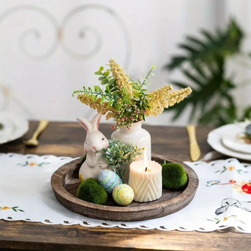 1PC vassoi in legno rotondo portacandele in legno vassoio piatto snack dessert tavolo da cucina centrotavola decorazione decorazioni per la casa