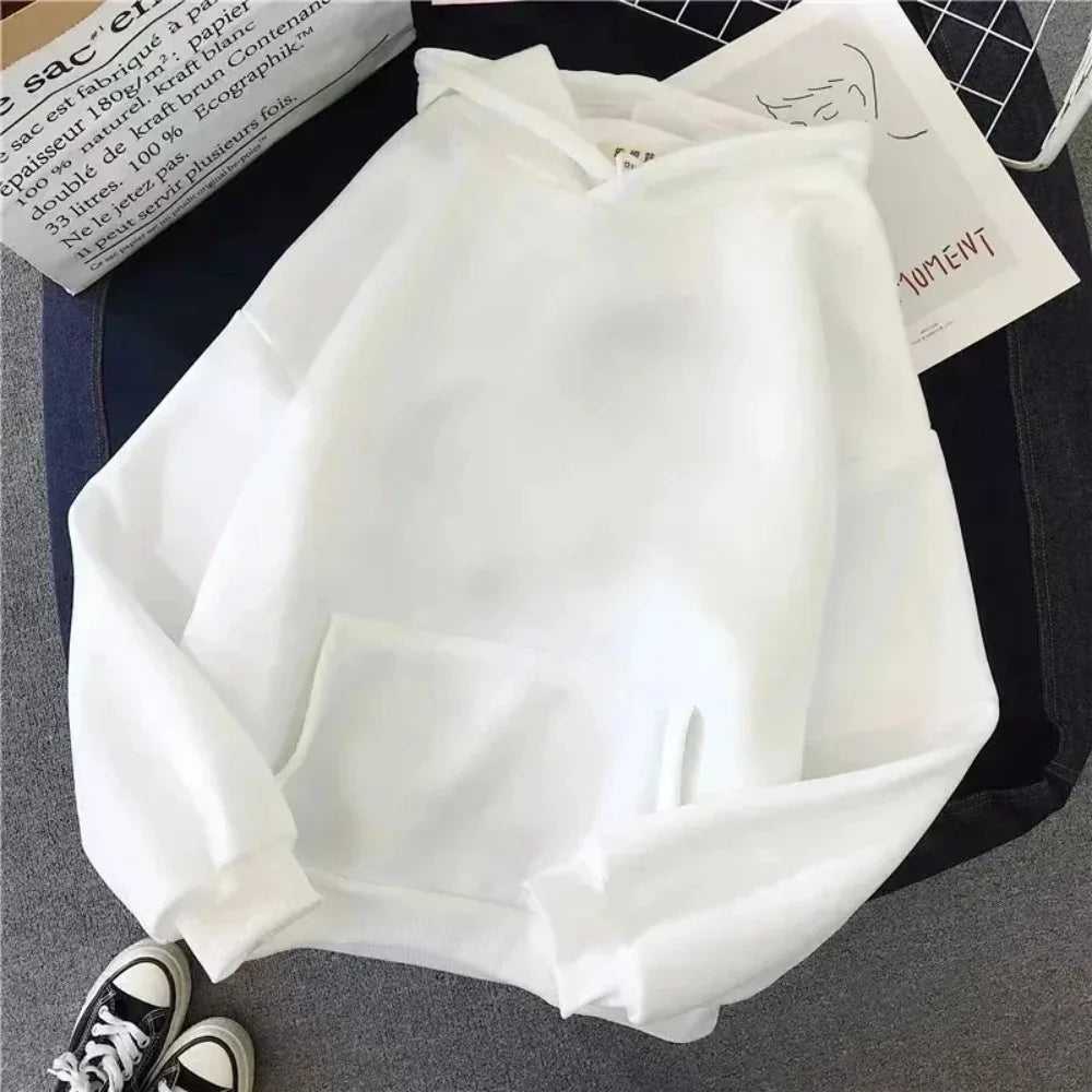 Felpa con cappuccio autunnale e invernale con stampa coreana, stile casual multifunzionale, facile da indossare, adatta per il pendolarismo.