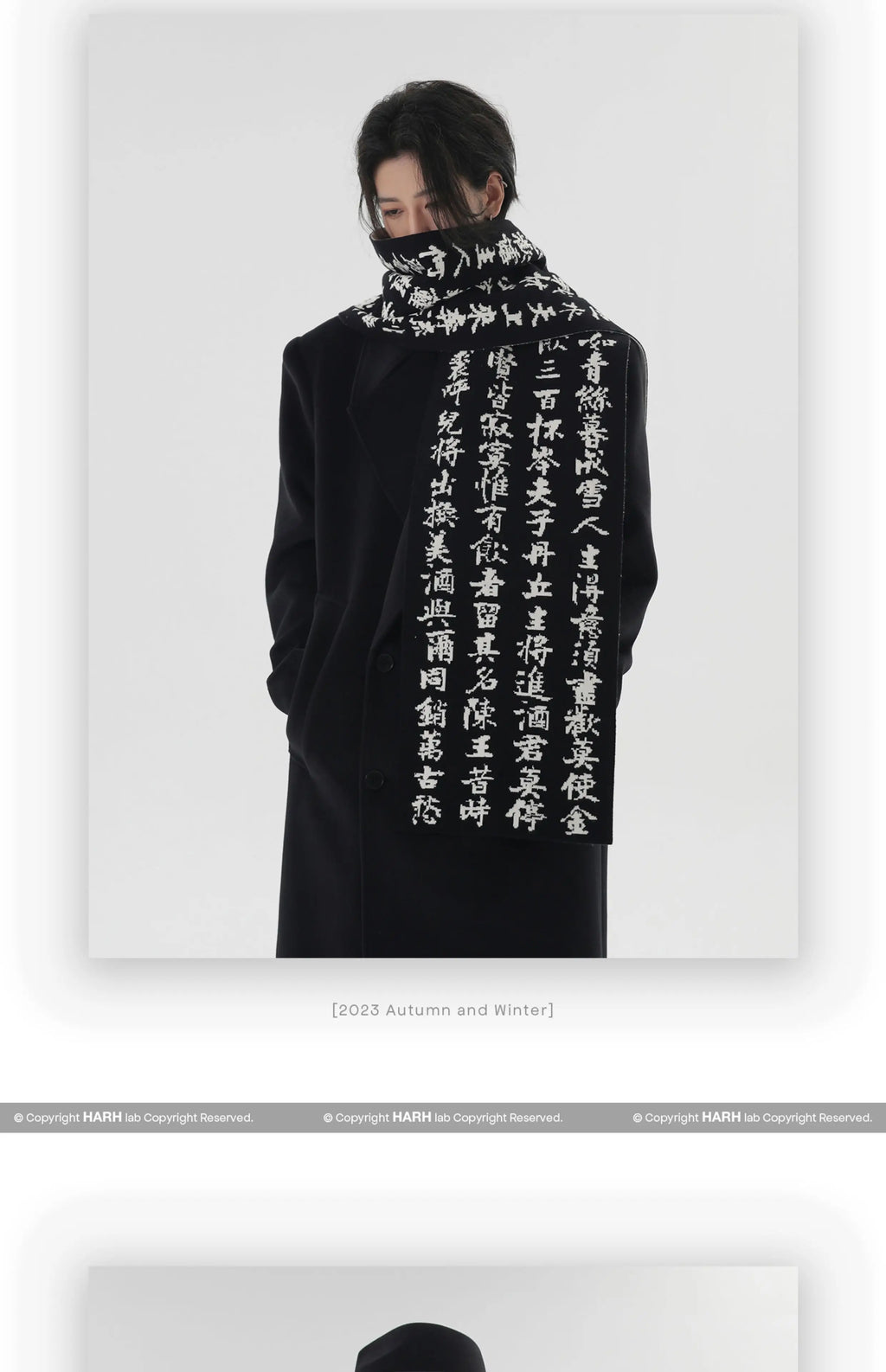 Sciarpa in pelliccia di coniglio sintetica con calligrafia di poesie in stile cinese Inverno Uomo Donna Scaldacollo a doppia faccia bianco nero caldo