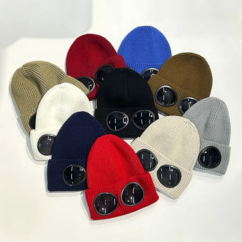 Berretto Invernale Unisex con Design per Occhiali, Protezione Antivento per le Orecchie, Cappello Caldo Lavorato a Maglia per Uomini e Donne, Sport all'Aperto